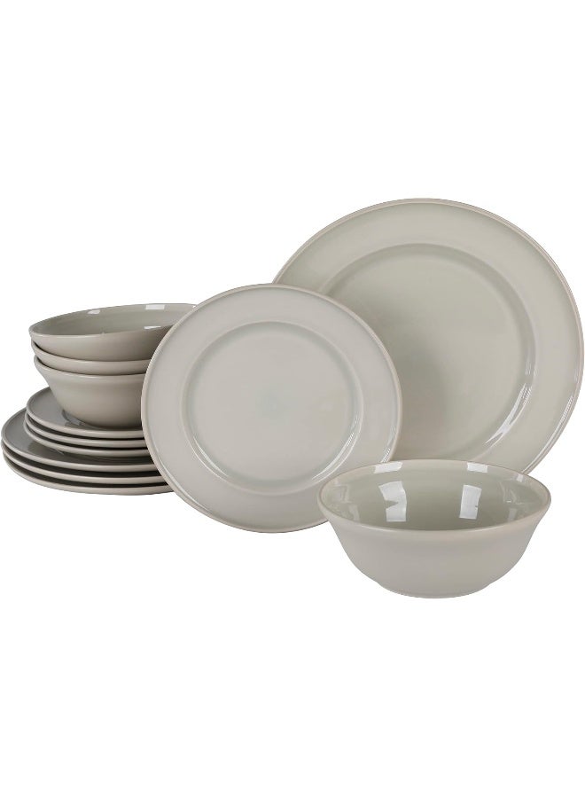 Martha stewart Martha Stewart Portillo 12 Piece Reactive Stoneware Dinnerware Set Sharkey Gray  - Image 1