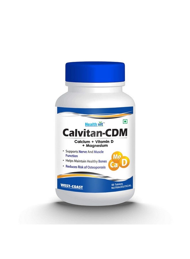 HealthVit هيلث فيت كالفايتن-سي دي إم كالسيوم + فيتامين د + مغنيسيوم - 60 قرص - Image 1