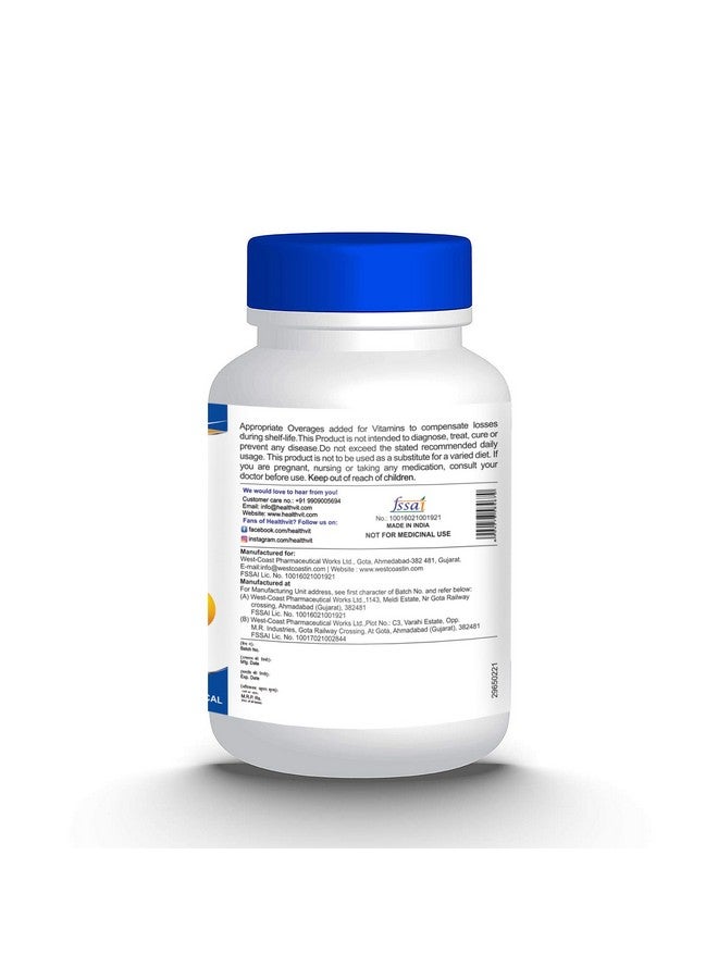 HealthVit هيلث فيت كالفايتن-سي دي إم كالسيوم + فيتامين د + مغنيسيوم - 60 قرص - Image 3