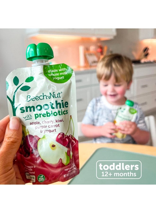Beech-Nut Toddler Smoothies with Prebiotics, Apple Cherry Kiwi Purple Carrot & Yogurt Baby & Toddler Food Pouches, 3.5 oz (12 Pack) - Image 5