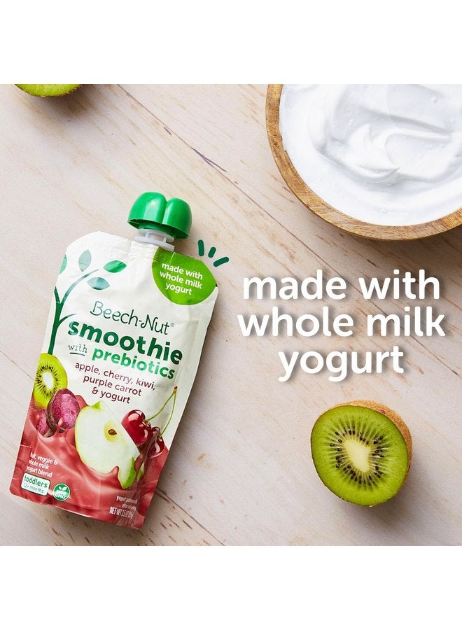 Beech-Nut Toddler Smoothies with Prebiotics, Apple Cherry Kiwi Purple Carrot & Yogurt Baby & Toddler Food Pouches, 3.5 oz (12 Pack) - Image 3