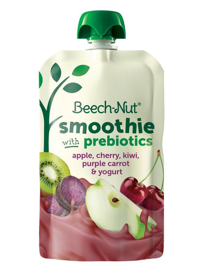 Beech-Nut Toddler Smoothies with Prebiotics, Apple Cherry Kiwi Purple Carrot & Yogurt Baby & Toddler Food Pouches, 3.5 oz (12 Pack) - Image 1