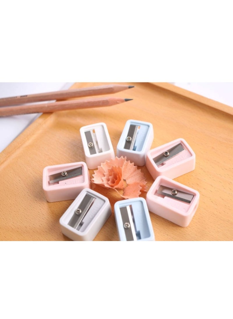 Huitich Mini Single-Hole Pencil Sharpener Set \48 Pcs Assorted Colors  - Image 2