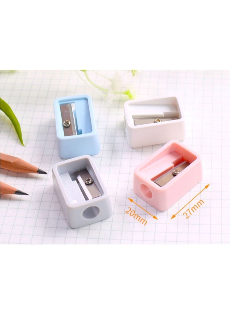 Huitich Mini Single-Hole Pencil Sharpener Set \48 Pcs Assorted Colors  - Image 5
