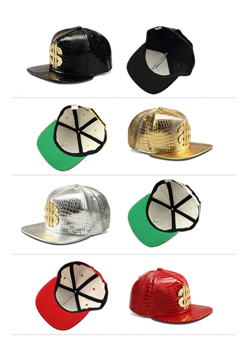 Wikavanli Hip Hop Hat,Flat-Brimmed Hat,Rock Cap,Adjustable Snapback Hat for Men and Women (Gold) - Image 5