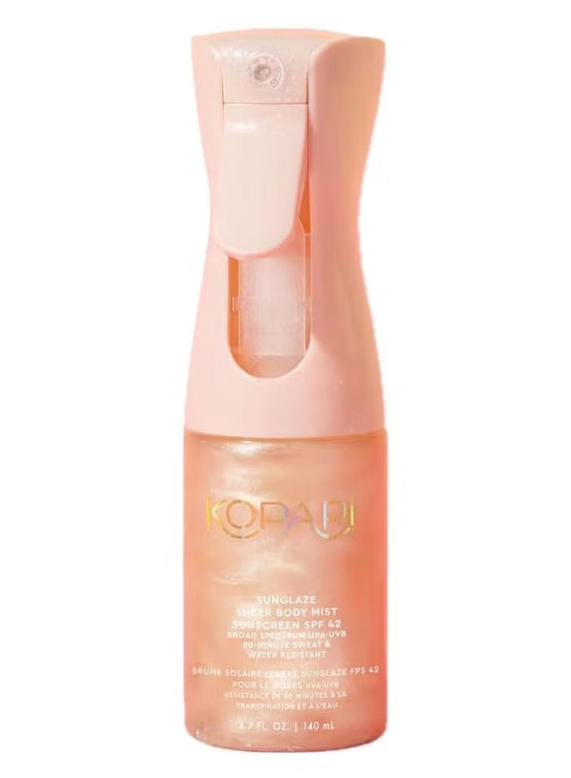 كوپاري Rose Gold Sunglaze Sheer Body Mist Sunscreen SPF 42, يضرب زيت الجسم المتلمع, ترطيب الضباب, ترطيب, يضيء, ماكياج صديق, يعطي الجلد نهاية لامعة, خفيفة الوزن, - Image 1