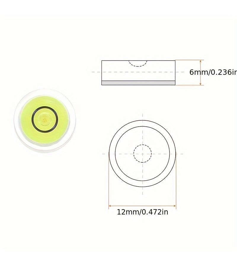 5pcs Mini Bubble Level Set 12x6mm for Tripod Telescope Camera Alignment - Image 4