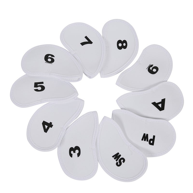 Generic Premium Golf Club Head Covers Set of 10 white foaming