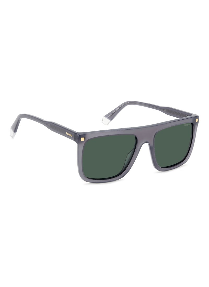 Polaroid Men's Polarized Rectangular Shape Acetate Sunglasses PLD 4166/S/X GREEN 46 - Lens Size: 46.1 Mm - Grey  - Image 2