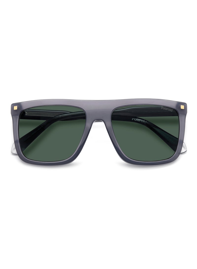 Polaroid Men's Polarized Rectangular Shape Acetate Sunglasses PLD 4166/S/X GREEN 46 - Lens Size: 46.1 Mm - Grey  - Image 4