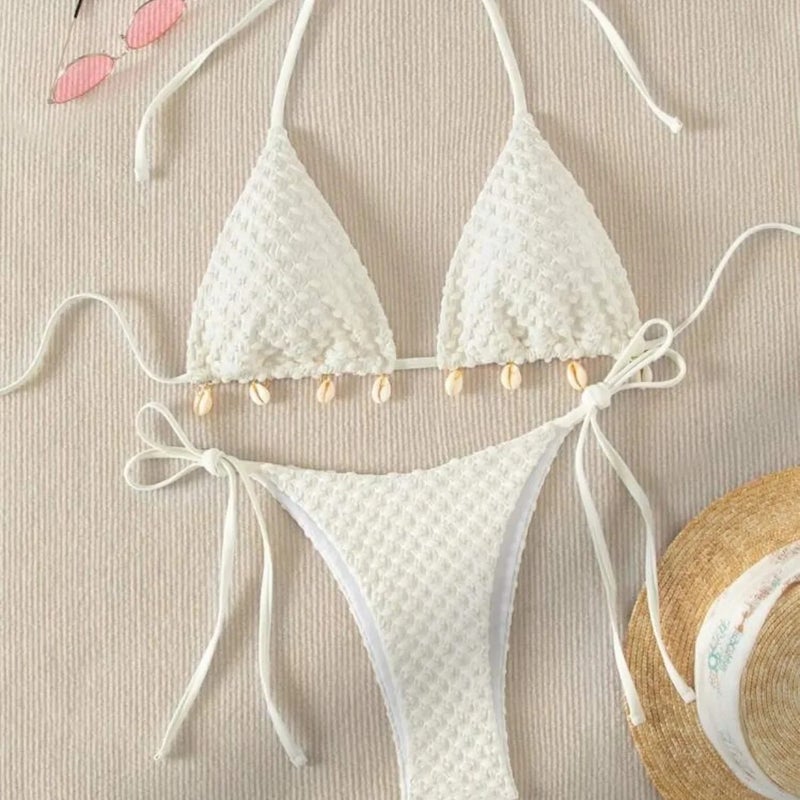 Spot 2024 and New Bikini Bikini Special Fabric Split Swimsuit Swimsuit Women''s Outer Singles Sexy - Image 3