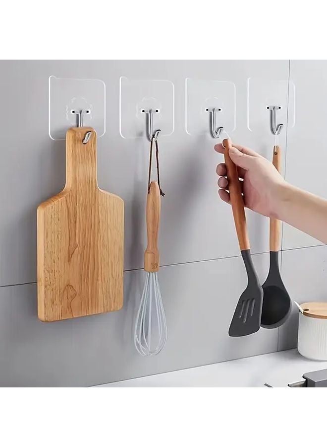 10 قطع من الخطافات القوية بدون حفر لاصقة متعددة الوظائف سهلة التركيب شفافة - Image 3