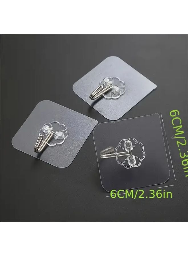 10 قطع من الخطافات القوية بدون حفر لاصقة متعددة الوظائف سهلة التركيب شفافة - Image 4