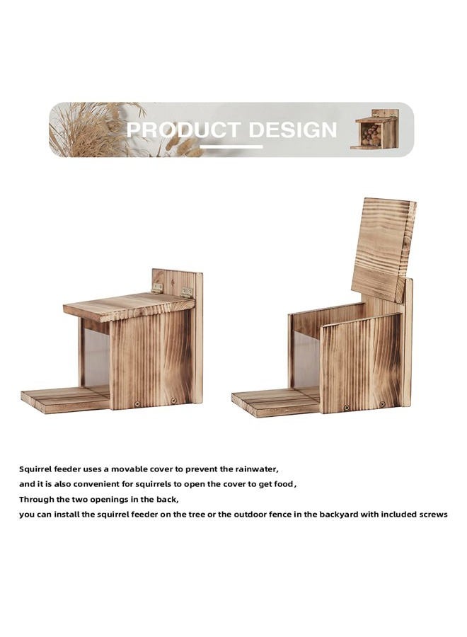 Freezing point Wooden Squirrel Feeder Picnic Table Food Feeder for Outside House Backyard Funny Gifts - Image 5