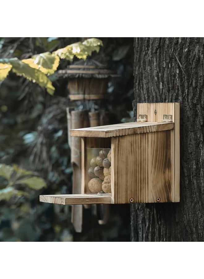 Freezing point Wooden Squirrel Feeder Picnic Table Food Feeder for Outside House Backyard Funny Gifts - Image 3