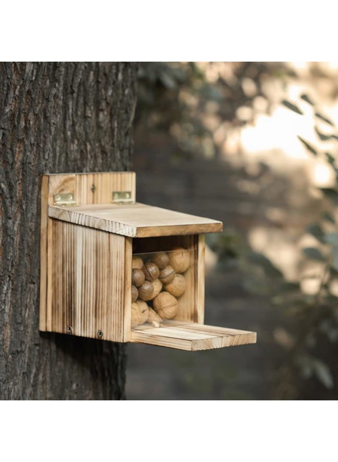 Freezing point Wooden Squirrel Feeder Picnic Table Food Feeder for Outside House Backyard Funny Gifts - Image 4