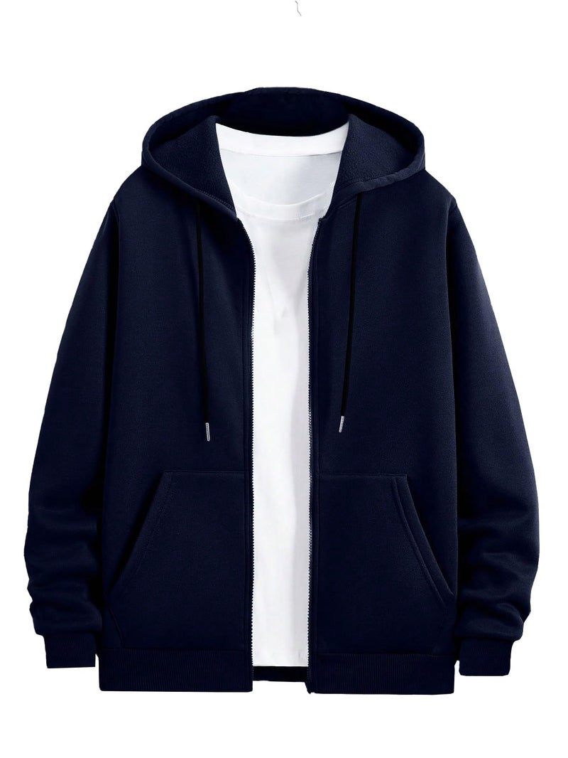 TOPLOT Men's Jacket | Stylish Outerwear Design | Comfortable Fit Wear | Functional Layering Style | Trendy Look Structure |Solid Jacket | Perfect for Casual & Outdoor Wear (5214_S_Navy) - Image 4