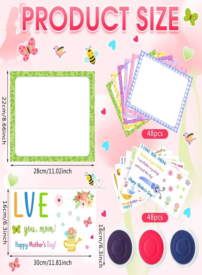 Beeveer 48 Sets Grandparents Day Handprint Crafts for Kids DIY Religious Hand Keepsake Craft Gifts with Flower Stickers for Mom Dad Home Sunday School Classroom Party Activities(Bright Colors) - Image 3