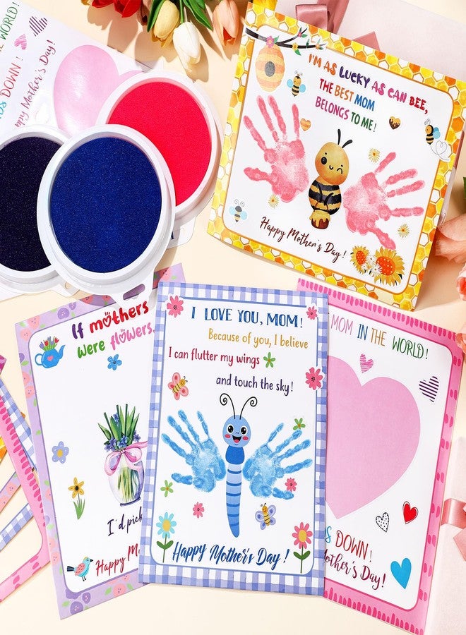 Beeveer 48 Sets Grandparents Day Handprint Crafts for Kids DIY Religious Hand Keepsake Craft Gifts with Flower Stickers for Mom Dad Home Sunday School Classroom Party Activities(Bright Colors) - Image 2