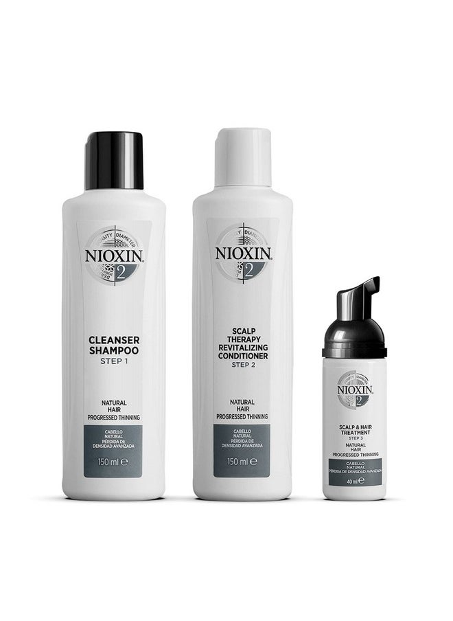 Nioxin System Kit 2 Hair Strengthening & Thickening Treatment Treats & Hydrates Sensitive Or Dry Scalp For Natural Hair With Progressed Thinning Trial Size (1 Month Supply)  - Image 2