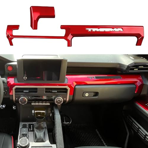 BORUIEN Dark Red Dashborad Panel Cover for Toyota Tacoma SR SR5 2024 2025 2026 w8 Display Interior Accessories Center Console ABS Side Frame Decor Cover Dark Red Fit 8 Inch Display Only - Image 1