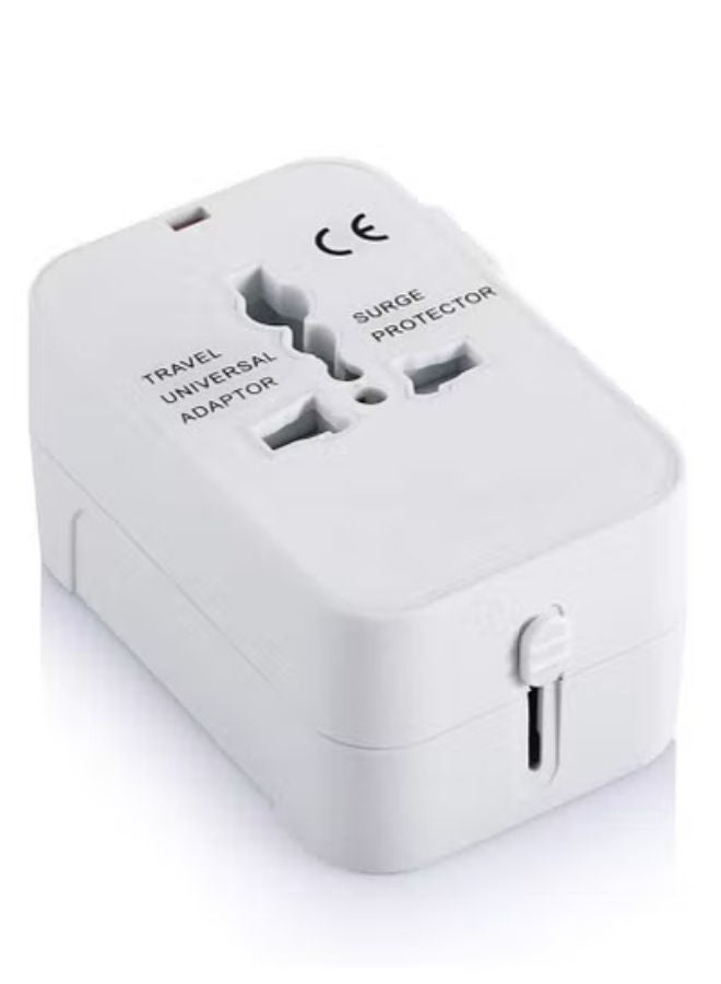 شوبي Universal Fast Travel Adapter, Worldwide All In One Universal Power Wall Charger Ac Power Plug Adapter With Dual USB Charging Ports For USA EU UK Cell Phone Laptop (White) - Image 2