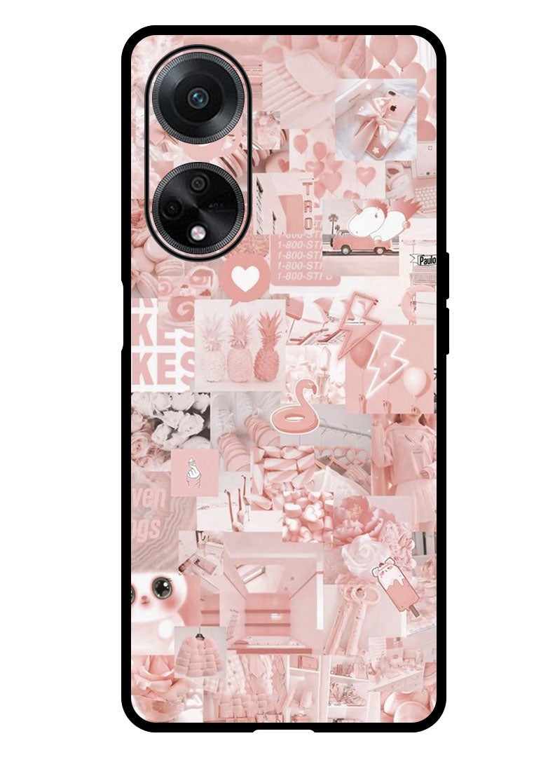 Theodor Protective Case Anti Scratch Shock Proof Bumper Cover For Oppo A98 Peach Flowers - Image 1