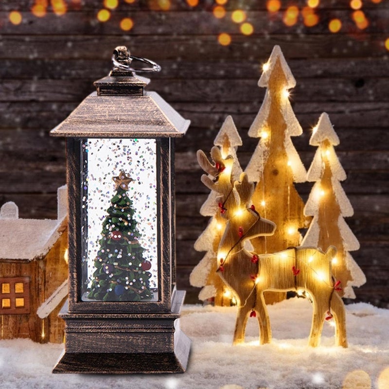 Outdoor Christmas Lanterns | Christmas Candle Lantern Decoration - Battery Operated Flameless Candle Lamp, Decorative Rainproof Hanging Lanterns - Image 3
