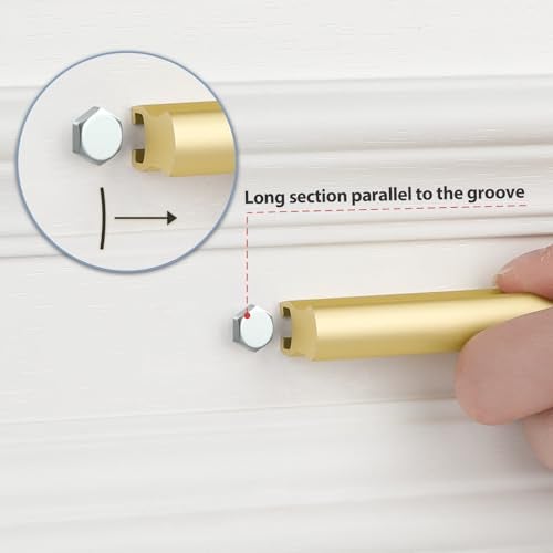 Peaha 5 Pack Adjustable Cabinet Drawer Pulls Overall Length 102mm(4inch) Brushed Brass Drawer Handles Dresser Hardware for Cupboard - Image 4