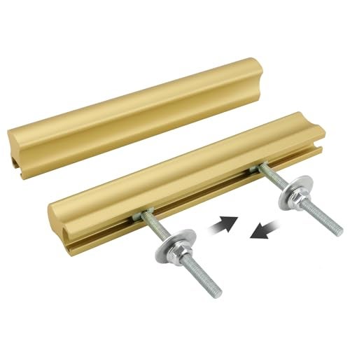 Peaha 5 Pack Adjustable Cabinet Drawer Pulls Overall Length 102mm(4inch) Brushed Brass Drawer Handles Dresser Hardware for Cupboard - Image 1