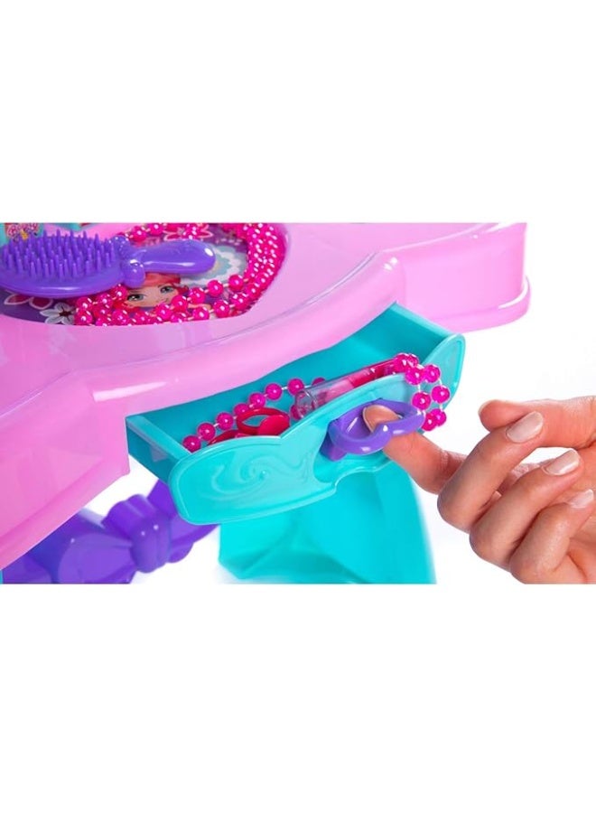 Toy Land Kids Princess Vanity Table Set with Mirror & Beauty Accessories – Pretend Play Makeup Dressing Table for Girls - Image 5