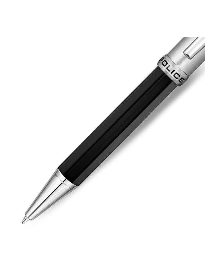 POLICE Daytona Stainless Steel Trims Twist Ballpoint Pen for Men, Blue Ink - Image 3