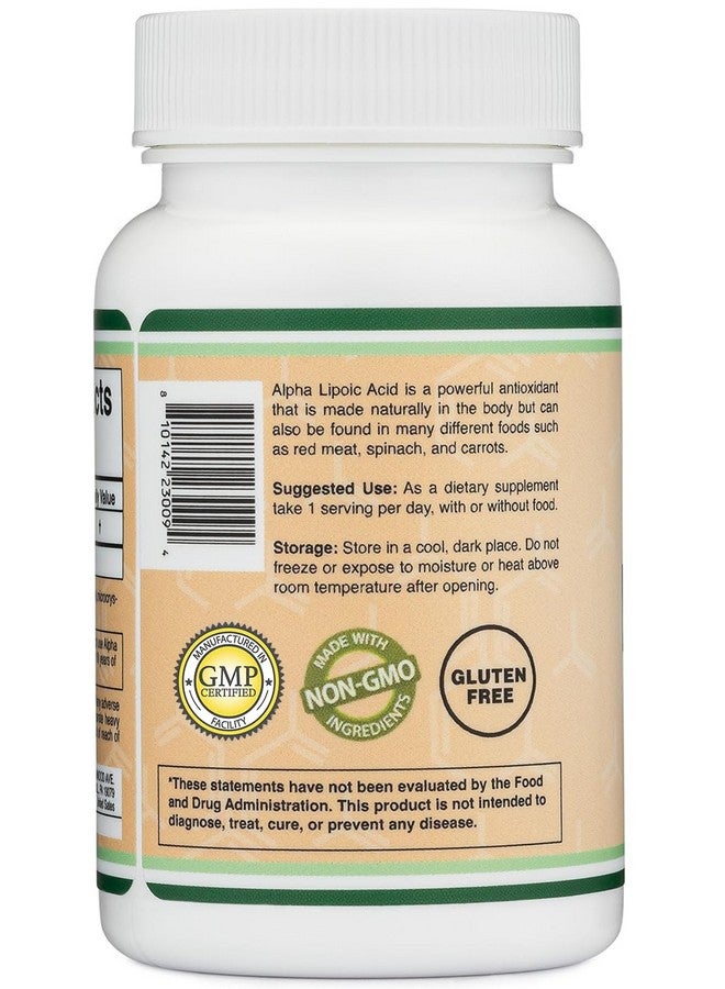 حمض ألفا ليبويك 600 مجم لكل وجبة، 60 كبسولة (تم اختباره بواسطة جهة خارجية، خالٍ من الكائنات المعدلة وراثيًا، خالٍ من الجلوتين، آمن للنباتيين) مضاد للأكسدة قوي لعلاج الاعتلال العصبي وصحة القلب والأوعية الدموية (مكمل حمض ألفا ليبويك) من شركة Double Wood - Image 3