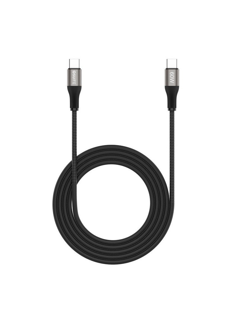iOsuite USB-C to USB-C Cable 60W Fast Charging, Aluminum Alloy Head, Braided Nylon, 1.2M Durable Type-C Cable Compatible with iPhone 15/16/17 Series, iPad, MacBook, Samsung Galaxy, Laptops – Black - Image 4