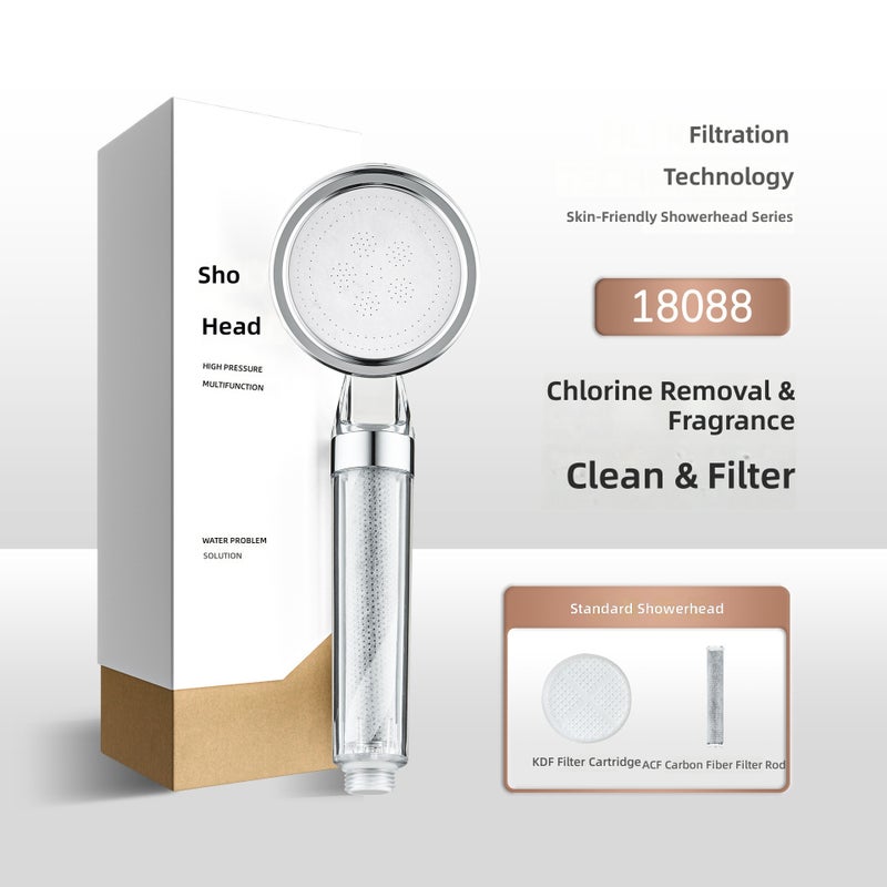 WU Chlorine-Removal Fragrance Handheld Showerhead with Boosting Filter - Upgraded Home  Shower - Image 2