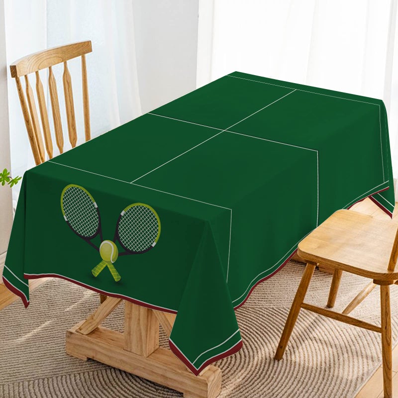 Hafangry Tennis Court Tablecloth Tennis Themed Birthday Party Decoration Indoor Outdoor Table Cover Home Dining Room Kitchen Table Decor6084inch