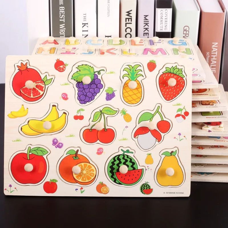 Wooden Puzzle Board for Kids Montessori Educational Toy - Image 1