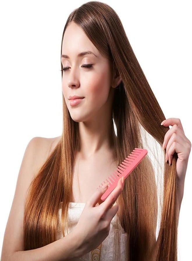 RIANZ® Large Hair Detangling Wide Tooth Shampoo Comb for Wet & Dry Hairs, Long & Curly Hair, NO Handle Detangling Combs for Lady Women Girls, Plastic Comb (Multi Color - Pack of 2) - Image 4