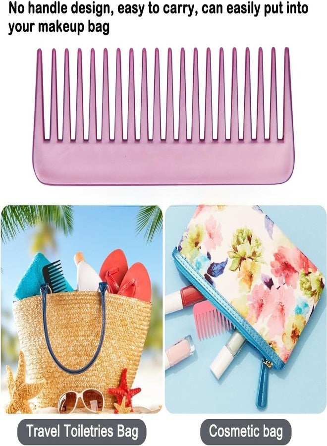 RIANZ® Large Hair Detangling Wide Tooth Shampoo Comb for Wet & Dry Hairs, Long & Curly Hair, NO Handle Detangling Combs for Lady Women Girls, Plastic Comb (Multi Color - Pack of 2) - Image 2
