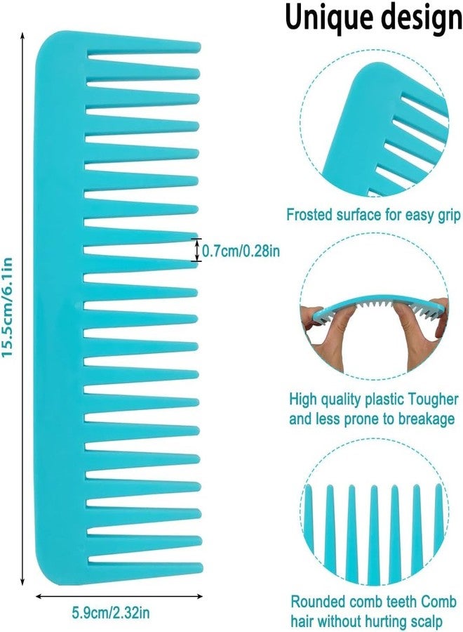 RIANZ® Large Hair Detangling Wide Tooth Shampoo Comb for Wet & Dry Hairs, Long & Curly Hair, NO Handle Detangling Combs for Lady Women Girls, Plastic Comb (Multi Color - Pack of 2) - Image 3