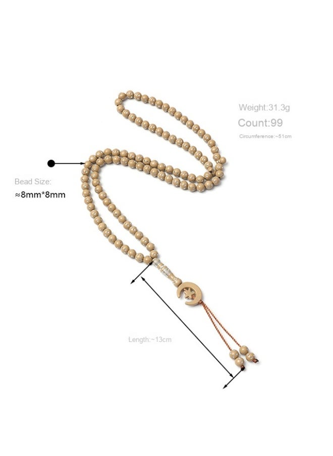 NIBEMINENT Prayer Beads Tesbiha 99 8mm Hand-beaded Arab Hand String Muslim Rosary Beads  - Image 3
