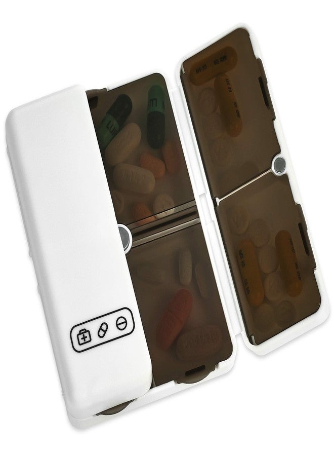 MEDca Magnetic Foldable Pill Box Case - 7 Day Weekly Medicine Organizer - Portable Compact Lightweight Pill Container with 7 Compartments, Dustproof, Air-Tight, BPA Free for Pills Vitamins and Supplements - Image 1