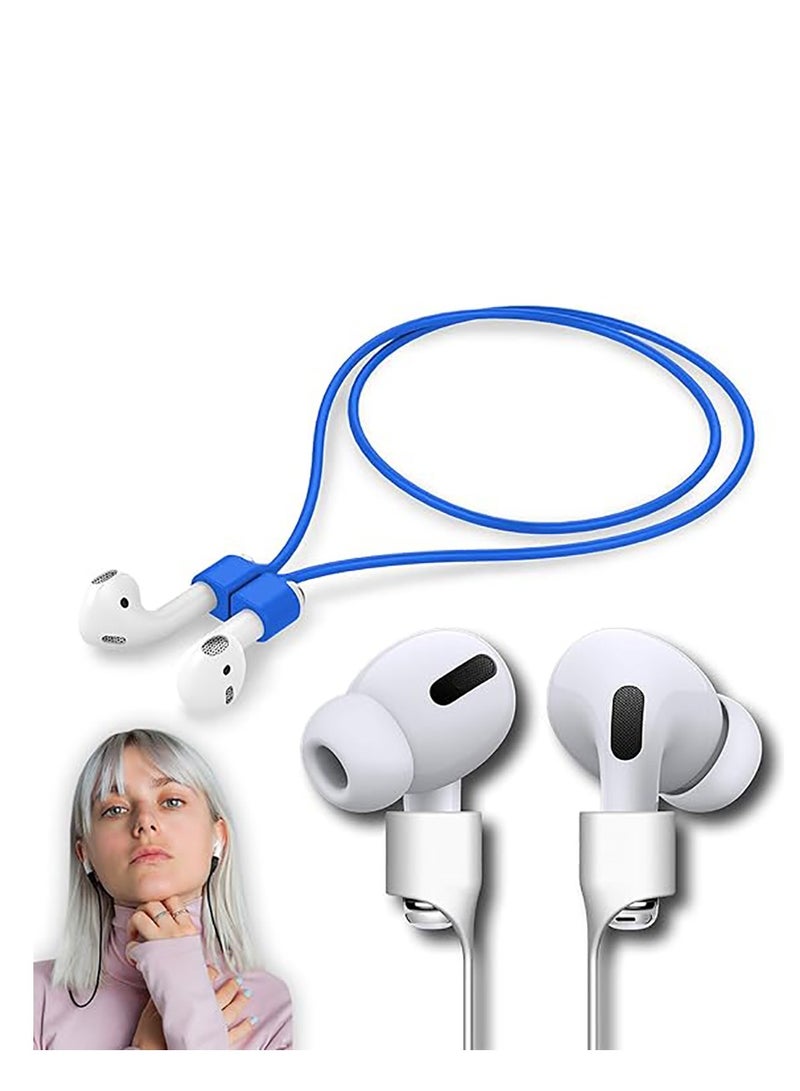 Colorful Magnetic Straps For AirPods Soft Silicone Lanyard Compatible With Airpods - BLUE - Image 1