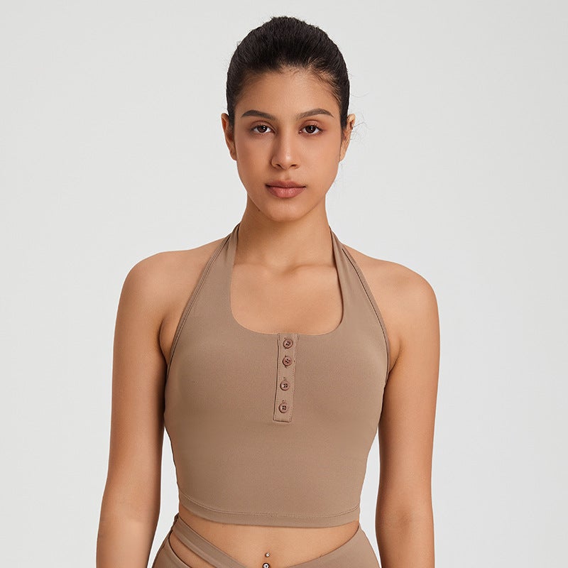 Halter Neck Sports Bra For Women, Quick-Drying, Shock-Proof, High-Intensity Fitness Top, Beautiful Back Yoga Bra, Sports Style - Image 2