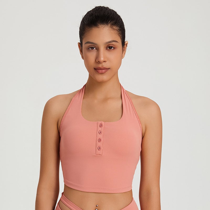 Halter Neck Sports Bra For Women, Quick-Drying, Shock-Proof, High-Intensity Fitness Top, Beautiful Back Yoga Bra, Sports Style - Image 4