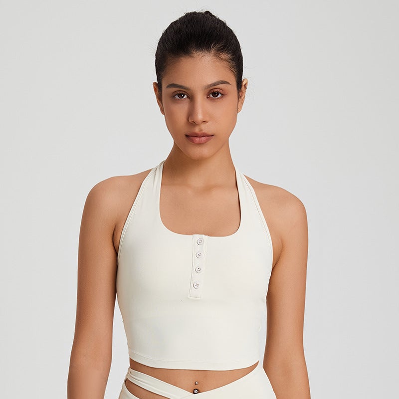 Halter Neck Sports Bra For Women, Quick-Drying, Shock-Proof, High-Intensity Fitness Top, Beautiful Back Yoga Bra, Sports Style - Image 3