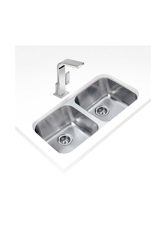 TEKA Be 2B 780 Undermount Stainless Steel Two Bowls Sink Silver 780x464x180mmmm - Image 2