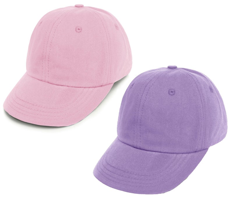 ENBAOHUI 2 Packs Toddler Boys Girls Baseball Summer Hat Kids Baseball Cap Baby Sun Hat Cotton Lightpink&Purple 0-4T - Image 1