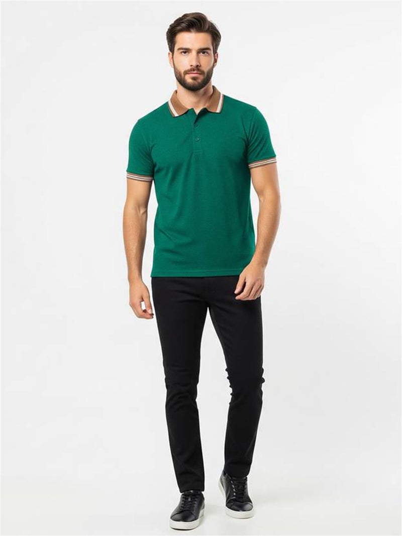 Veirdo® Pure Cotton Half Sleeves Regular Fit Plain Solid Classic Polo Colored Collar T-Shirt for Men (Polo_TPCLR_G117_XXL) - Image 5