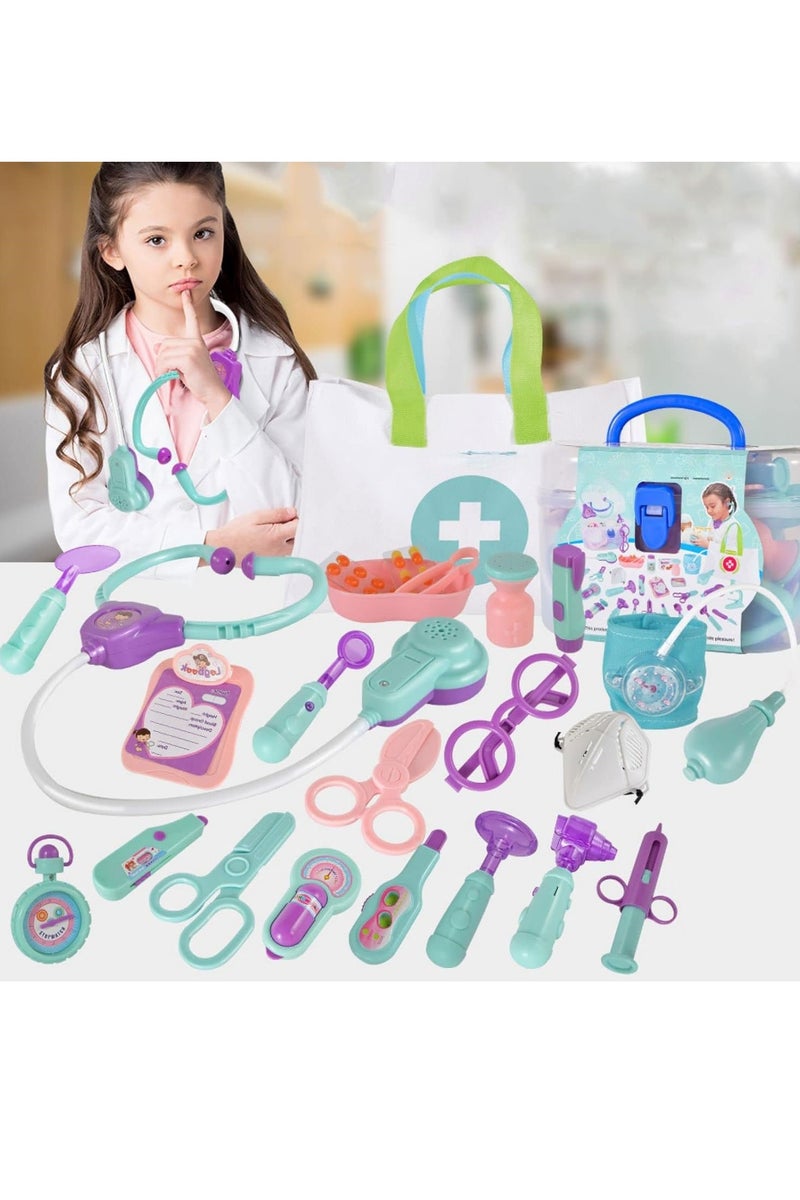 BESTPEAK Kids Doctor Set with Stethoscope Pretend Medical Toy Set Kids Doctor Toy Set Dentist Set Toy Kids Doctor Kit, 25 Pieces Pretend Toy Doctor Dentist Toy with Electronic Devices, Kids Doctor Kit Packed in Medical Box, Best Gift for 3 4 5 6 7 Years Old Boys Girls - Image 4